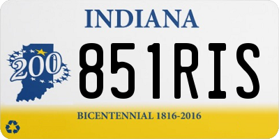IN license plate 851RIS