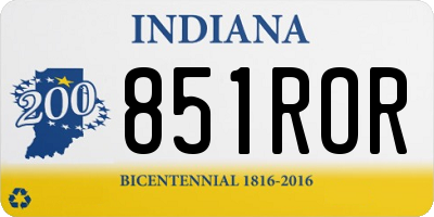 IN license plate 851ROR