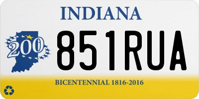 IN license plate 851RUA