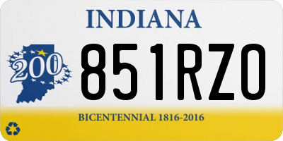 IN license plate 851RZO