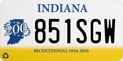 IN license plate 851SGW