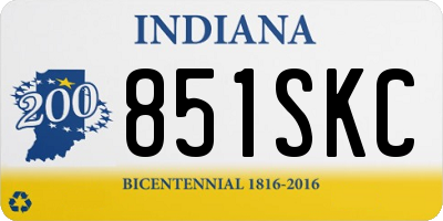 IN license plate 851SKC