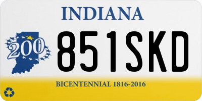 IN license plate 851SKD