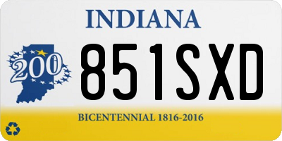 IN license plate 851SXD