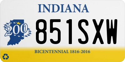 IN license plate 851SXW