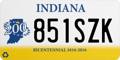 IN license plate 851SZK