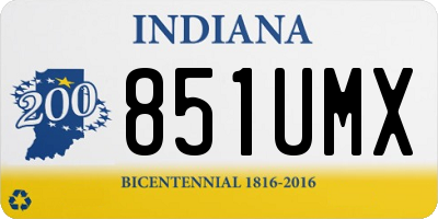 IN license plate 851UMX