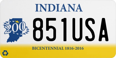 IN license plate 851USA