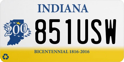 IN license plate 851USW