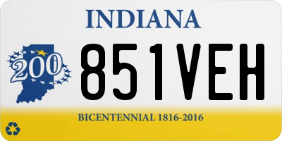 IN license plate 851VEH