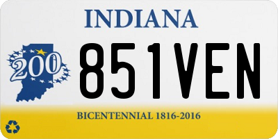 IN license plate 851VEN
