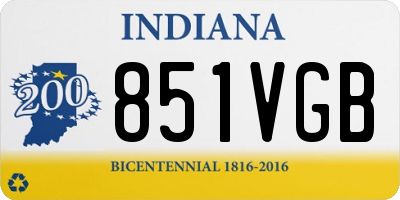 IN license plate 851VGB