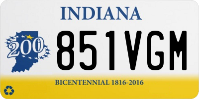 IN license plate 851VGM