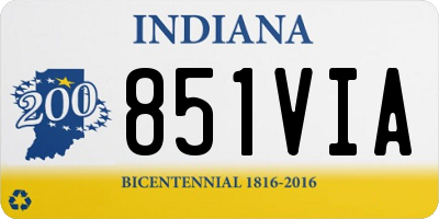 IN license plate 851VIA
