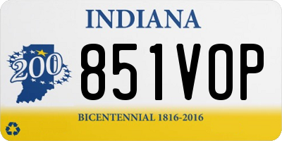 IN license plate 851VOP