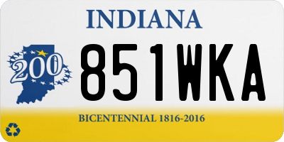 IN license plate 851WKA