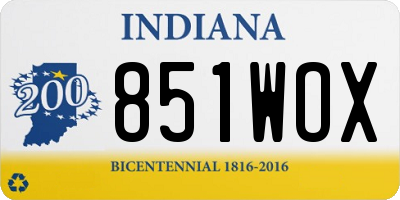 IN license plate 851WOX