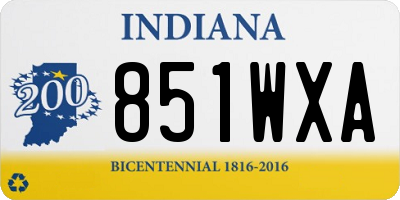 IN license plate 851WXA