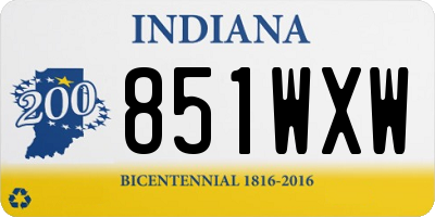 IN license plate 851WXW