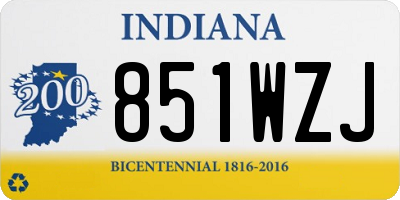 IN license plate 851WZJ