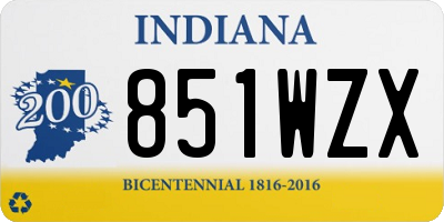 IN license plate 851WZX