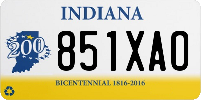 IN license plate 851XAO