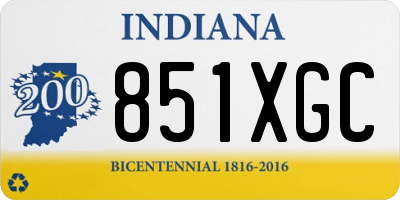 IN license plate 851XGC