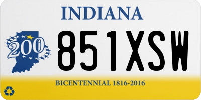 IN license plate 851XSW