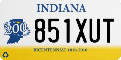 IN license plate 851XUT