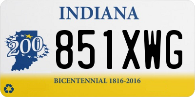 IN license plate 851XWG