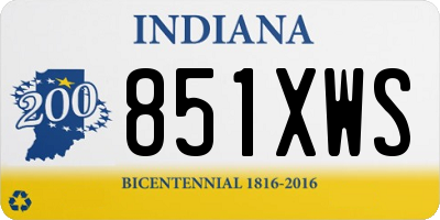 IN license plate 851XWS