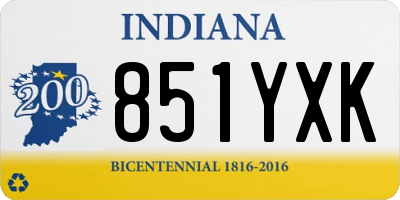 IN license plate 851YXK