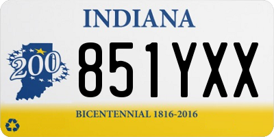 IN license plate 851YXX
