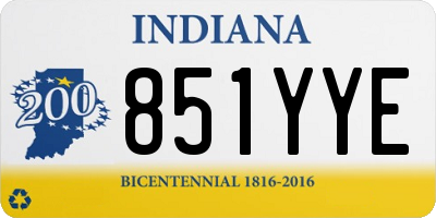 IN license plate 851YYE