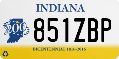 IN license plate 851ZBP
