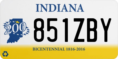 IN license plate 851ZBY