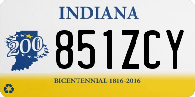 IN license plate 851ZCY