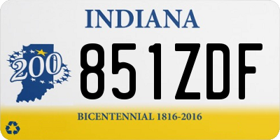 IN license plate 851ZDF