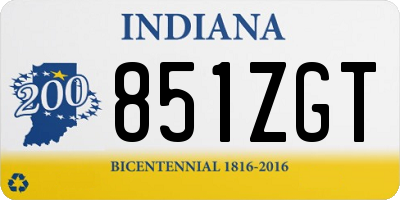 IN license plate 851ZGT
