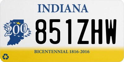 IN license plate 851ZHW