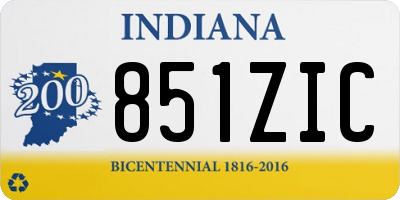 IN license plate 851ZIC