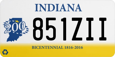 IN license plate 851ZII
