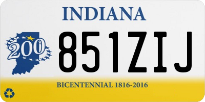 IN license plate 851ZIJ