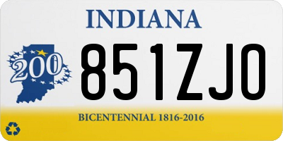 IN license plate 851ZJO