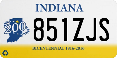 IN license plate 851ZJS
