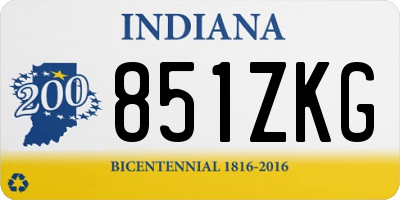 IN license plate 851ZKG