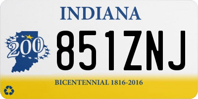 IN license plate 851ZNJ