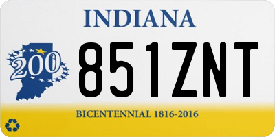 IN license plate 851ZNT