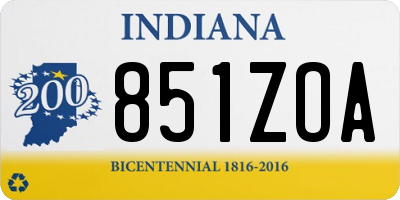 IN license plate 851ZOA