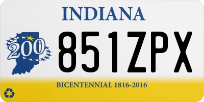 IN license plate 851ZPX